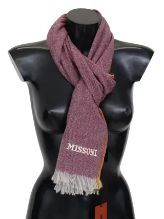 Echarpe unisexe marron 100% cachemire Missoni pour hommes