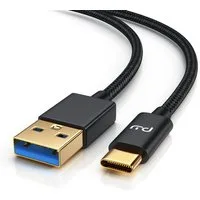 Primewire USB-Kabel, 3.1, USB-C, USB 3.0 Typ A (50 cm), Datenkabel, Ladekabel, Nylonmantel, bidirektional, Geschirmt - 0,5m