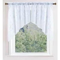 Gardinenbox Scheibengardine (2 St), Stangendurchzug, transparent, Voile, 2er-Set HxB 80x80 cm Weiß Kurzgardine Bistro