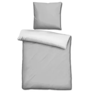 CloudComfort Basic Wendebettwäsche hellgrau/weiß 135 x 200 + 80 x 80 cm