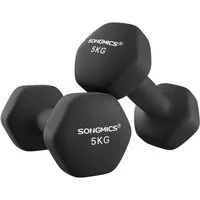SONGMICS Kurzhantel Hanteln, (2er Set Neopren-Beschichtung, Hantelset, Kurzhanteln, Hexagon), 1KG-2KG-3KG-4KG-5KG Krafttraining, Workout, Fitnesstraining
