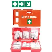 FireMat Erste-Hilfe-Koffer Premium DIN 13157: 64-teilig + Wandhalter & Rettungsschilder, (1 St)