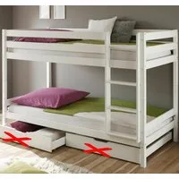 Homeline Etagenbett Kevin Etagenbett Kinderbett Weiss Hochbett Teilbar Massiv 90x200 cm