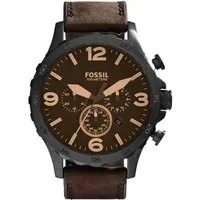 Fossil Chronograph NATE JR1487, Quarzuhr, Armbanduhr, Herrenuhr, Stoppfunktion, Lederarmband, Datum
