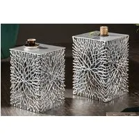 riess-ambiente Beistelltisch LEAF 30cm silber (Set, 1-St), Nachttisch · Metall · Handarbeit · Modern Design