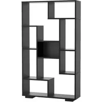 COSTWAY Bücherregal, Holz mit 9 Fächern, Raumteiler geometrisch, 70x20x120cm