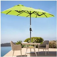 Angel Living Sonnenschirm Doppelsonnenschirm Marktschirm Gartenschirm Terrassenschirm, Sonnenschutz UV50+, 297 x 153cm