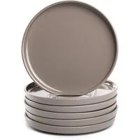 LEONARDO Teller-Set Speiseteller ROMA, Keramikteller, ca. 22 cm, 6-teilig (6-tlg), 6 Personen, Keramik, Teller Set, Geschirr-Set, Service, spülmaschinengeeignet