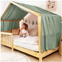 lilimaus Betthimmel Himmel für Hausbett aus Musselin - Länge 320, 360 oder 420 cm (1-tlg), macht das Hausbett zur Kuschelhöhle - weicher, luftiger Musselin