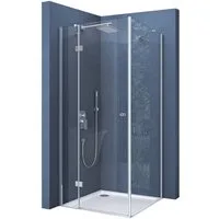 doporro Eckdusche Duschkabine Duschabtrennung ESG-Glas mit NANO H:190cm Ravenna05, BxT: 80x70 cm, ebenerdiger Einbau möglich