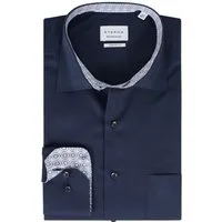 Eterna Langarmhemd Comfort Fit I Marine I Langarm I Bügelfrei I Dynamic Cotton™