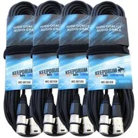keepdrum keepdrum MC-001XX 15m Mikrofonkabel XLR 4 Stück Audio-Kabel, XLR, (1500 cm), 4 x XLR-Kabel
