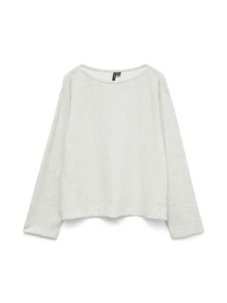 VERO MODA - VMHALI L/S BOAT NECK TOP JRS GA BOO light grey melange - Gr. - XL