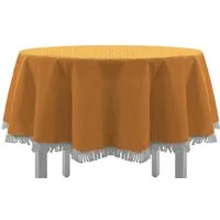 EXKLUSIV HEIMTEXTIL Gartentischdecke Gartentischdecke mit Fransen Tischdecke Classic, rund