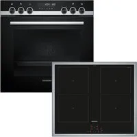SIEMENS Flex-Induktions-Herd-Set PQ521DA3ZM, mit Teleskopauszug nachrüstbar, Gleichmäßige 3D-Heißluft auf 3 Ebenen & schnelles powerBoost