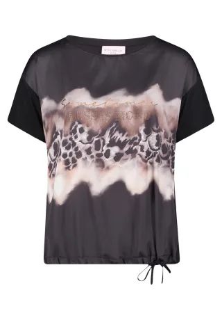 betty barclay - so cosy - - Blusenshirt Patch Black/Brown - Gr. - 40