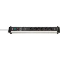 Premium-Protect-Line Steckdosenleiste 6-fach schwarz/silber, 3 Meter, 60.000 A Überspannungsschutz, USB-C Power Delivery