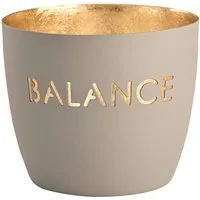 Giftcompany Windlicht Madras Windlicht M Balance flannel/gold 8,5cm