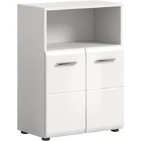 Newroom Kommode Weiß 60 cm, Kommode Weiß Hochglanz Sideboard Highboard Modern Zeitlos Bad Bade...