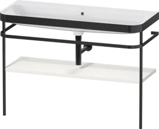 Duravit Happy D.2 Plus c-bonded Set mit Metallkonsole Nordic Weiß Seidenmatt 1175x490x850 mm - HP473 HP4739N39390000