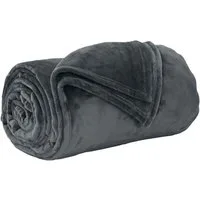 vidaXL Bettüberwurf Überwurfdecke Dunkelgrau 240 x 270 cm Fleece