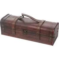 HMF Geschenkbox Deko Geschenk aus Holz für 1 Weinflasche, Querformat, Spanien, Vintage Weinbox, Geschenkkiste für besondere Anlässe