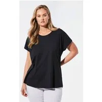 GOLDNER T-Shirt Lässiges Shirt mit Rundhalsausschnitt (CURVY, CURVY) Unifarbenes Design mit klassischem Rundhalsausschnitt