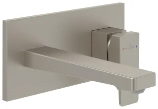 Villeroy & Boch Waschtischarmatur Archit.Square 230x110x224 mm PO-Ablaufgarnitur BrushedNickelMatt TVW12500300064