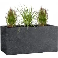 Pflanzwerk® Pflanzkübel TUB Premium Fiberglas Blumenkübel Frostbeständig mit Lotus-Effekt, Fiberglas - Handgefertigt - Rechteckig - Frostbeständig