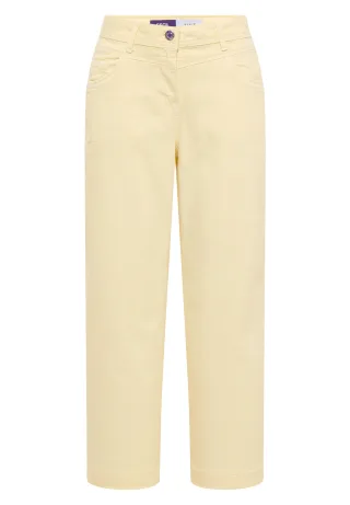 CECIL - 7/8 High Waist Wide Leg Jeans im Loose Fit light buttermilk yellow - Gr. - 7