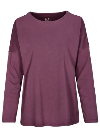 IN LINEA - Da.-Shirt Soft Stretch wine - Gr. - 38