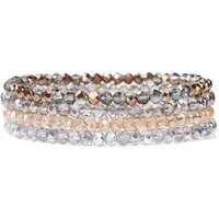 LuxusKollektion Perlenarmband Set Armband Damen Kristall Perlen Boho Modeschmuck Schwarz gelb4