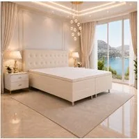 Best for Home Boxspringbett NEO bett mit 7-Zonen-Bonellfederkern und 5 cm Topper (Boxspringbett-Set, 6-St., Boxspringbett-Set inklusive Unterboxen, Matratzen, Topper und Kopfteil), 7-Zonen-Matratze H3, PUR-Topper, stabile Konstruktion, modernes Desig