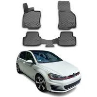 OMAC Auto-Fußmatten für VW Golf VII 2012-2019 Gummimatten Schwarz 4 tlg (4 St), für VW Golf VII 2012-2019 VW Golf VII 2012-2019, Antirutsch,Wasserfest,Einfache Installation