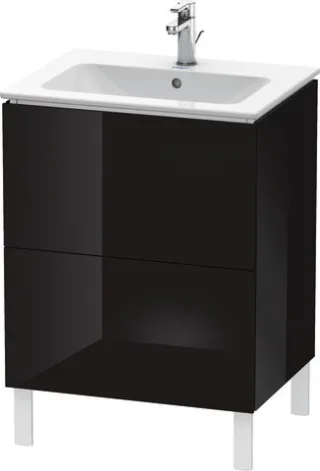 Duravit L-Cube Waschtischunterbau bodenstehend Schwarz Hochglanz 620x481x704 mm - LC662504040 LC662504040