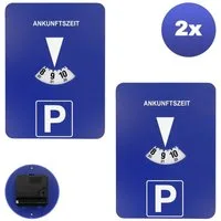 EAXUS elektronische Parkscheibe 2er Set Elektrisch und Mitlaufend fürs Auto - Parkzeitmesser, Elektronische Parkuhr