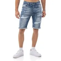 RedBridge Jeansshorts mit Destroy-Details – Kurze Hose, 5-Pocket, Umschlag, Regular Fit