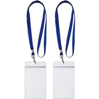 WEBBOMB Schlüsselanhänger 2x Ausweishalter ZIP Kartenhalter komplett mit2x Lanyard Schlüsselband