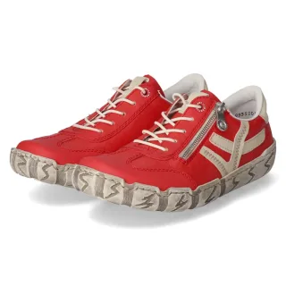 Rieker Slip On Sneaker - Gr. 39 - Rot - Leder und Synthetik