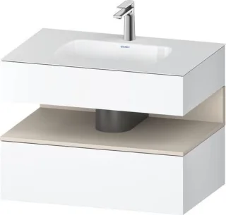 Duravit Qatego Einbauwaschtisch mit Konsolenwaschtischunterbau Taupe & Weiß Matt & Supermatt 800x550 QA4785083180010