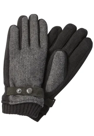 camel active - Strickhandschuhe mit Fleecefutter stone gray - Gr. - XL