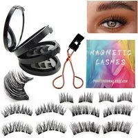 MOPUEA Magnetwimpern Magnetische Wimpern 3D wasserdicht wiederverwendbar mit Clip 3 Stile, Magnetische Wimpern Set mit Applikator, Magnetisch wiederverwendbar leicht ohne Kleber hautfreundlich