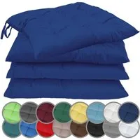 NatureMark Sitzkissen 4er-Set Stuhlkissen 40x40cm mit Bändern, Sitzpolster Kissen 4er Pack, schadstoffgeprüft, Navy blau
