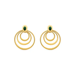 Luxenter Ohrringe mit 18k Gold Finish Malachit - Hask