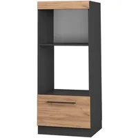Vicco Mikrowellenumbauschrank Fame-Line, Goldkraft Eiche/Anthrazit, 60 cm offen (1-St)
