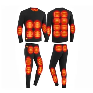 TENGOO HD-28 Unisex Electric Heated Top Pant Set, 28 Heating Areas, Full Body Thermal, USB Charging, Long Sleeves Trouse