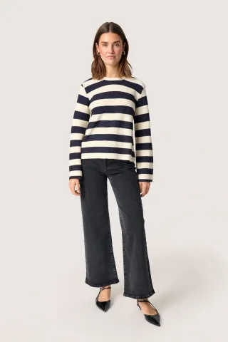 Strickpullover Lockere Passform blue white