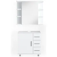 Vicco Badmöbel-Set Ilias, Weiß, 2 Teile, (2er Set, 2-St., 2er Set)