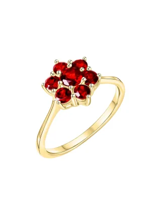 Fascination by Ellen K. Ring Gold 585 mit 7 echten Granat-Steinen