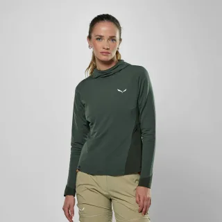 SALEWA - Puez Merino Durastretch Kapuzenpulli Damen - Grün (Gr.36)
